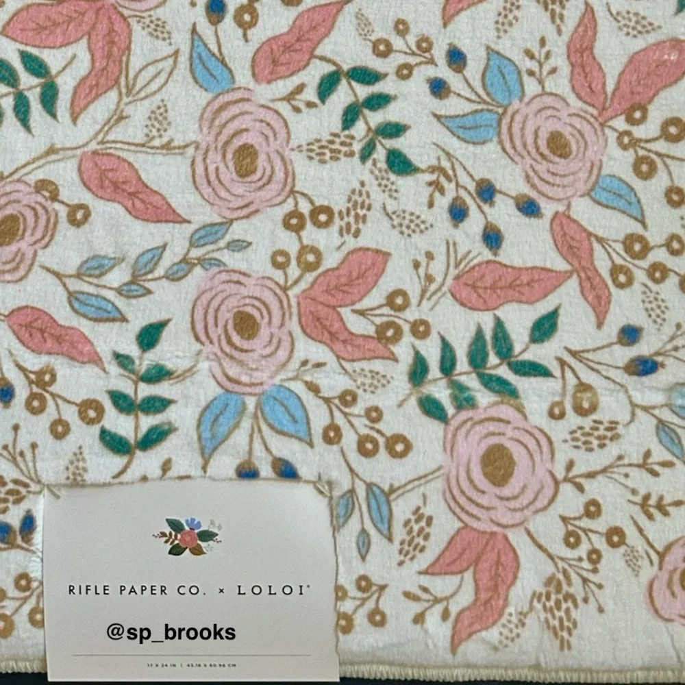 🎁Rifle Paper Co x Loloi Delilah 17”x24” Bath Rug - Multi Foam Polyester Pile